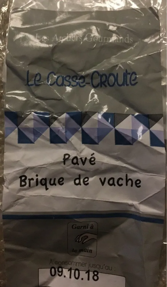 Sandwich au pain spécial. Garnie de briques de vache