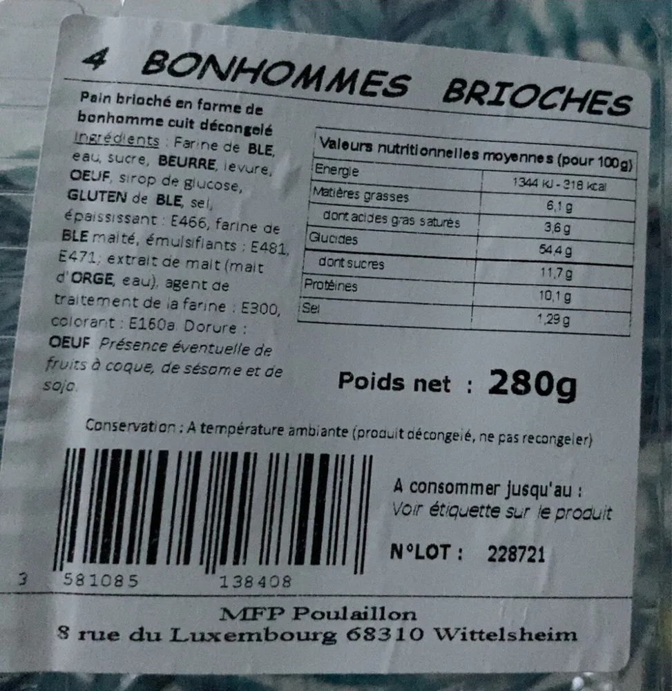 4 bonhommes Brioches