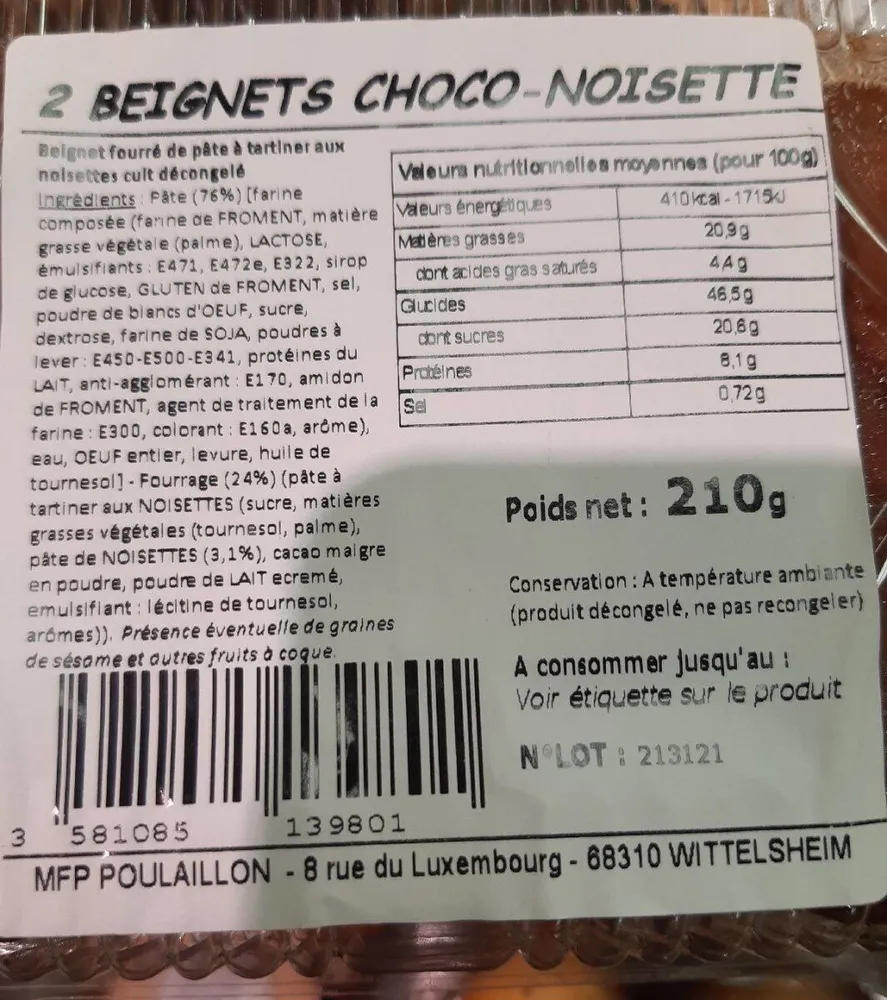 Beignets chocolat noisette