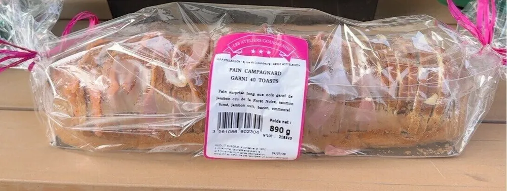Pain campagnard garni 40 toast