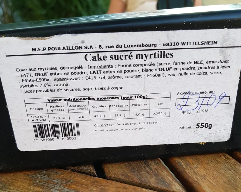 Cake cake sucré myrtille
