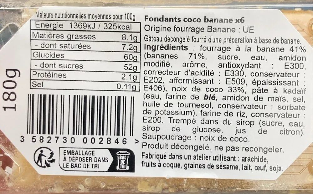 Fondant coco banane