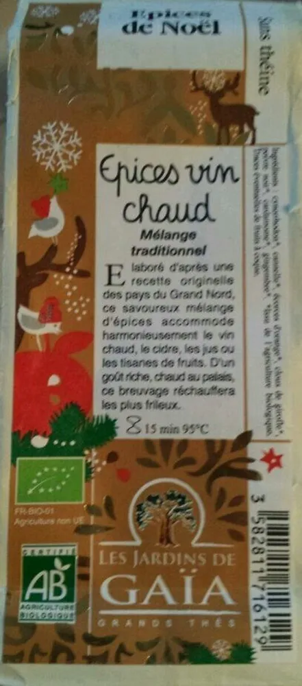 Epices Vin Chaud Bio - 100 G - Les Jardins De Gaïa