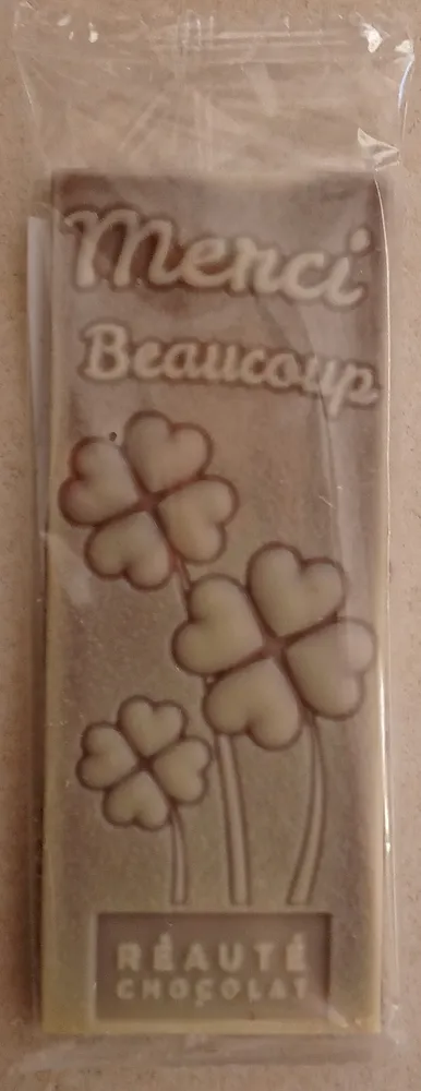 Carte message décorée merci beaucoup chocolat au lait