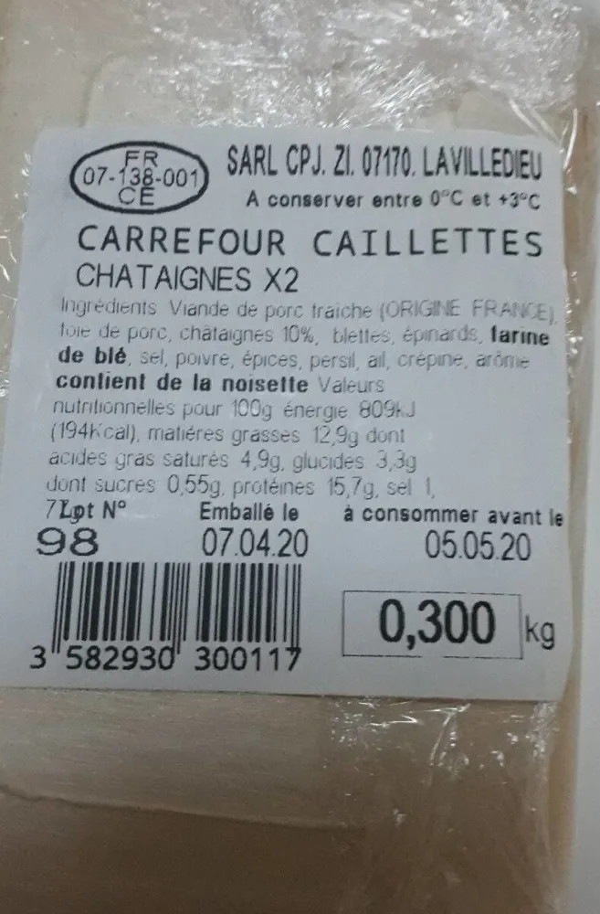 Caillettes châtaignes