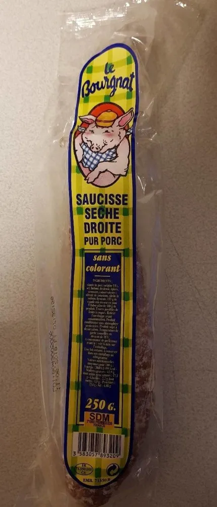 Saucisse sèche droite