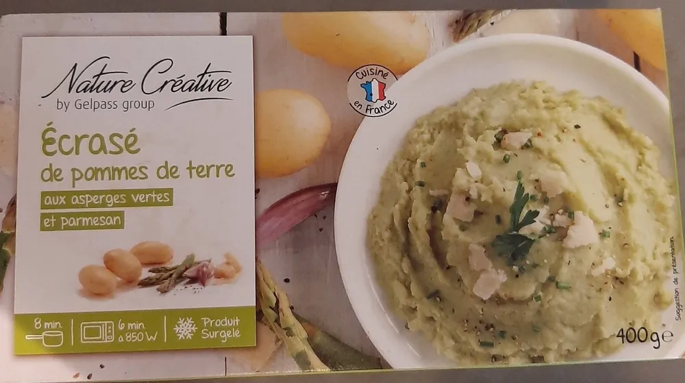 Écrasé de pommes de terre aux asperges vertes et parmesan