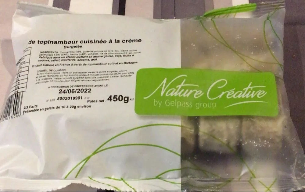 Purée de topinambour à la créme