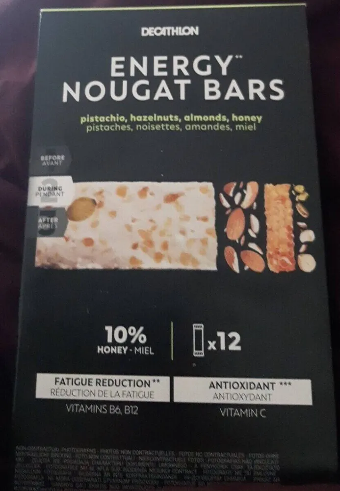 Energy nougat bars