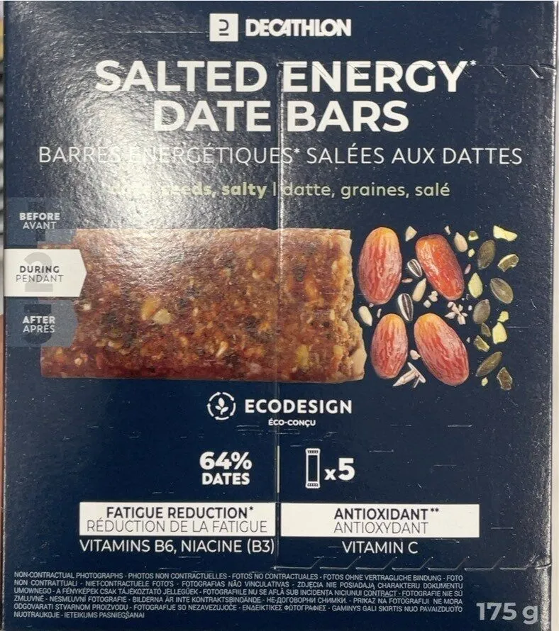 Salted energy date bars