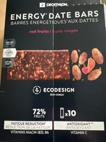 Energy date bar fruit rouges x10