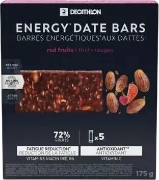 Energy date bar fruit rouges x5