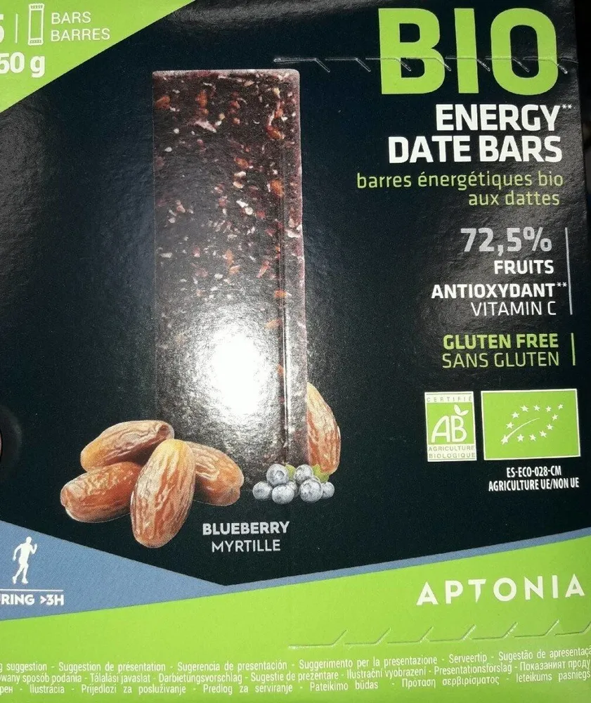 Bio energy date bars blueberry