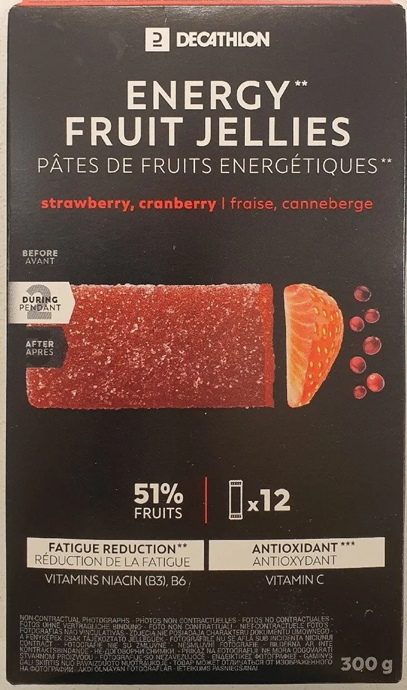 ENERGY FRUIT JELLIES X12 Strawberry