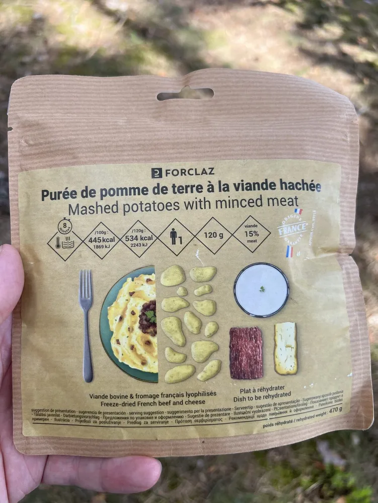 Plat rehydraté pomme de terre à la viande hachée