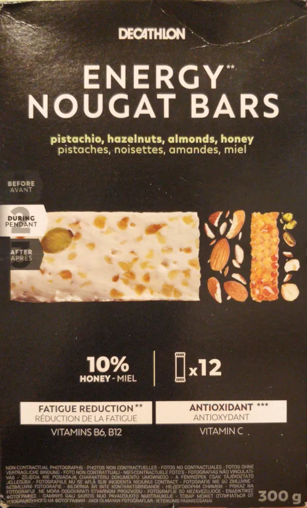 Energy nougat bars x12