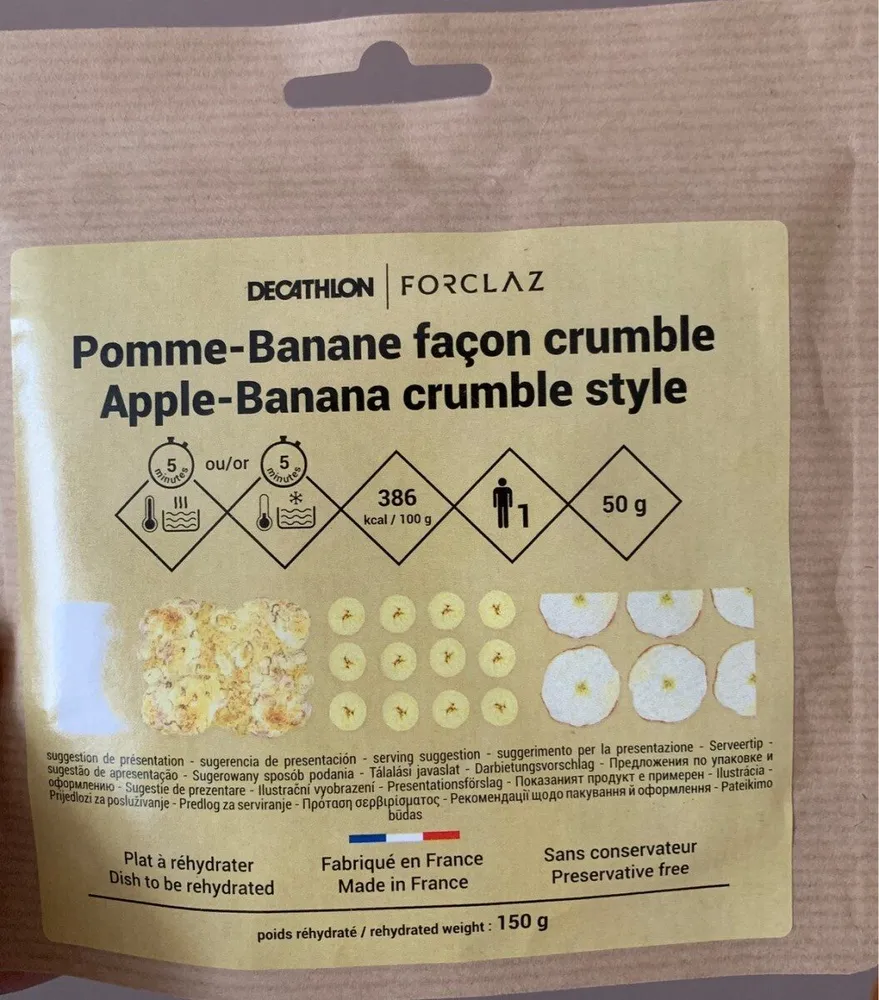 Lyophilisé pomme-banane façon cruble