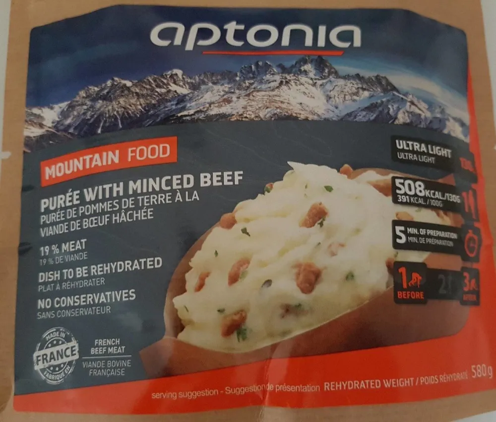 Purée with minced beef