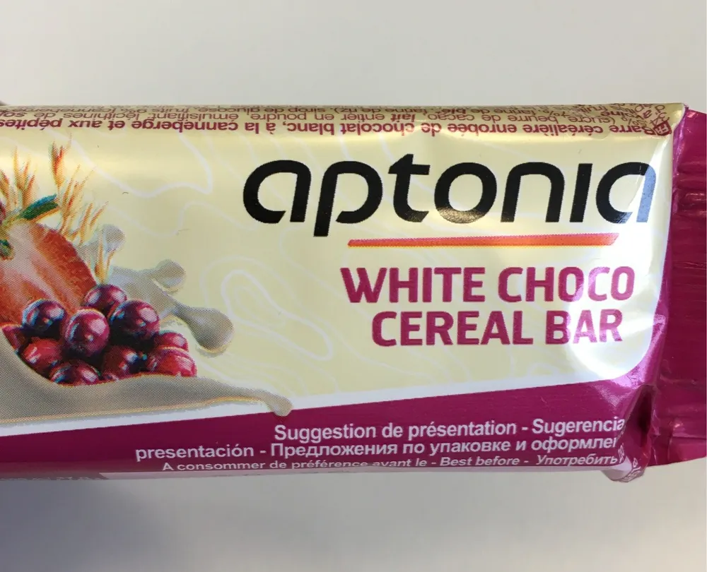 Barre cereales chcolat blanc canneberge