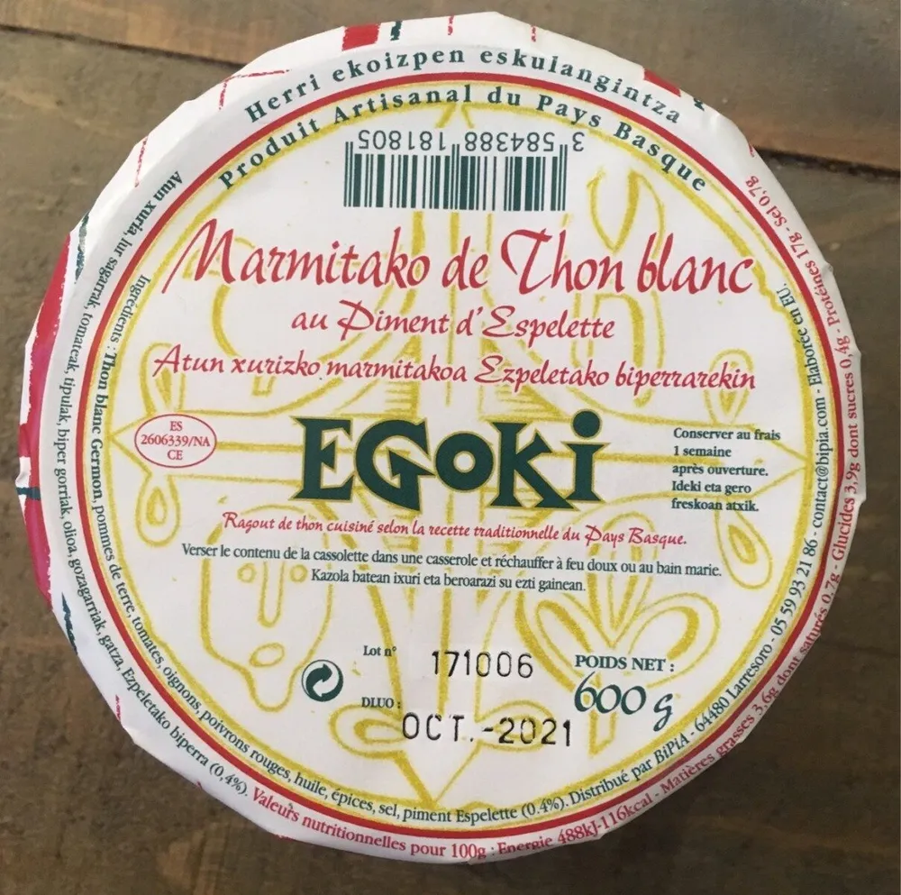 Marmitako de thon blanc au piment d'espelette