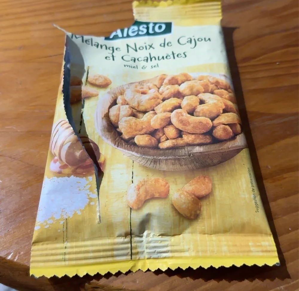 Mélange noix de cajou et cacahuètes miel et sel