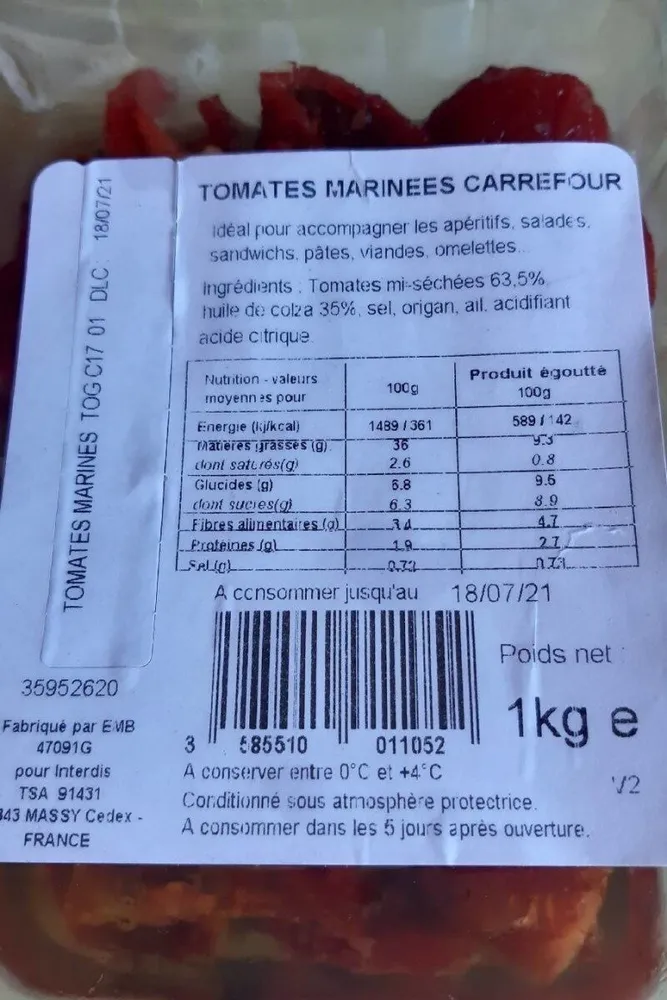 Tomates  marinées