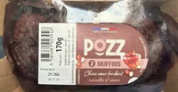 2 Muffins cho cœur fondant noisettes et cacao