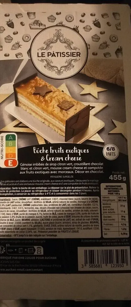 Bûche fruits exotiques cream cheese