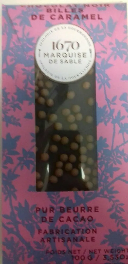 Chocolat noir billes de caramel