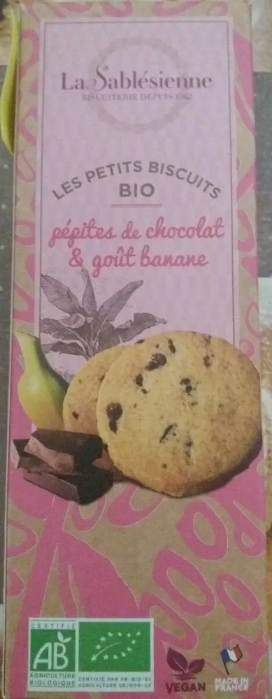 Biscuits bio pépites de chocolat & goût banane