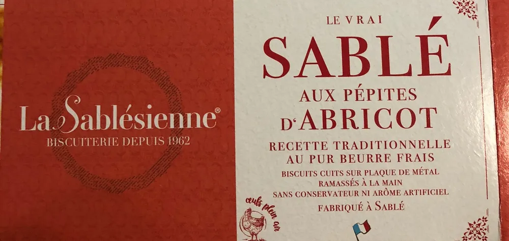 Sablé aux pepites d'abricot