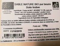 Sablé nature bio pur beurre