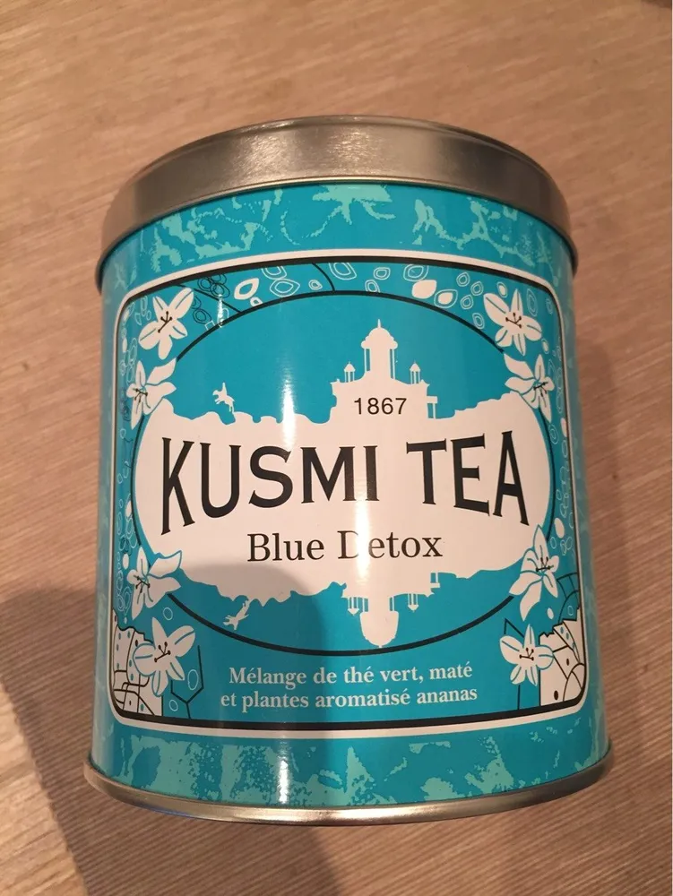 Mélange De Thé Vert,Maté Et Plantes Aromatisé Ananas,Blue Detox