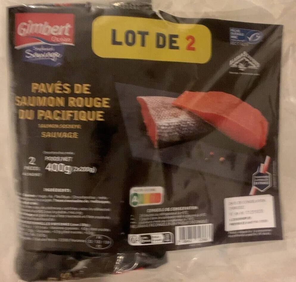 Pave de saumon rouge pacifique sauvage