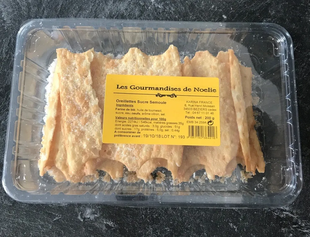 Oreillettes Sucre Semoule