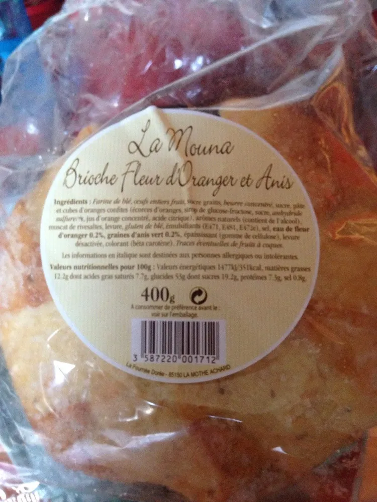 Mouna Brioche Fleur D'oranger Et Anis
