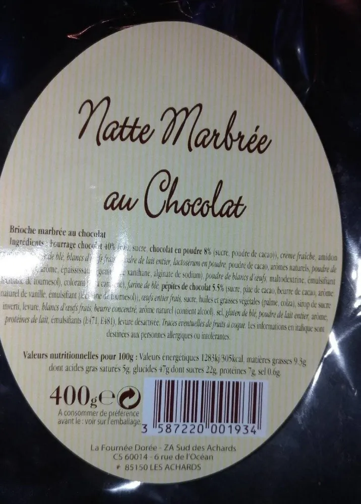 Natte marbrée au chocolat