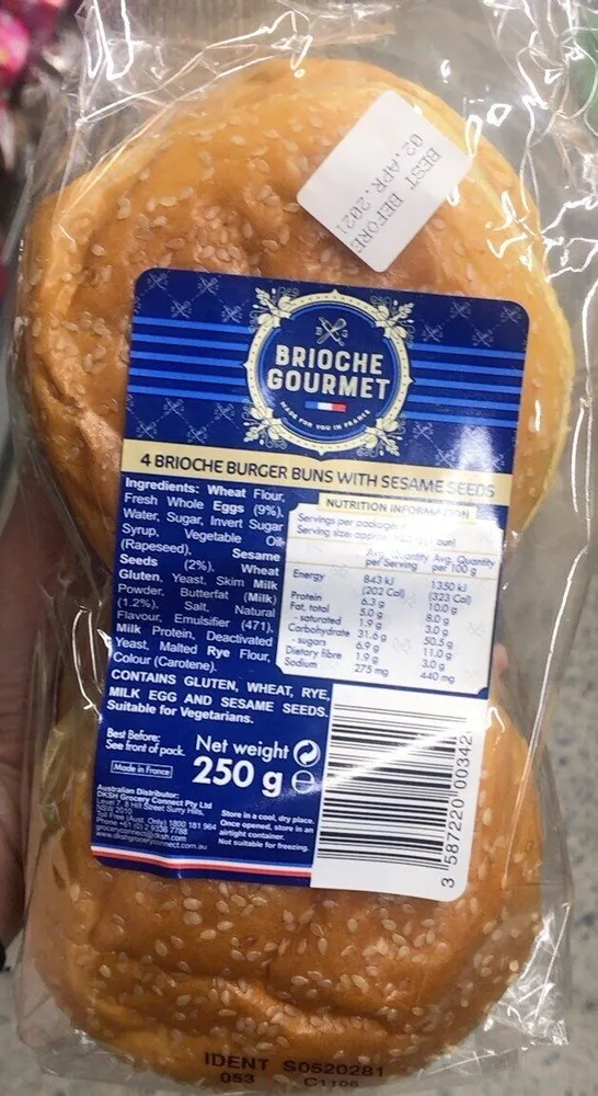 BRIOCHE BURGER BUN WITH SESAME SEEDS