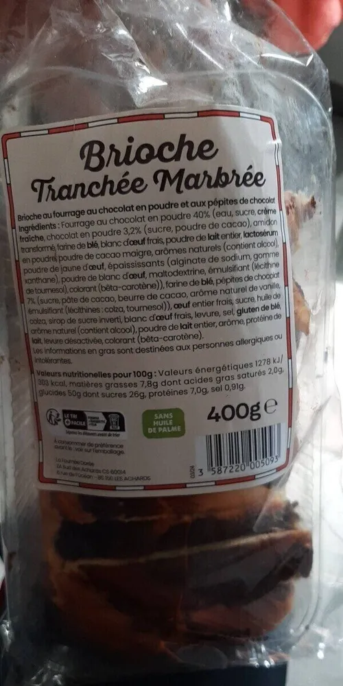 Brioche tranchée marbrée