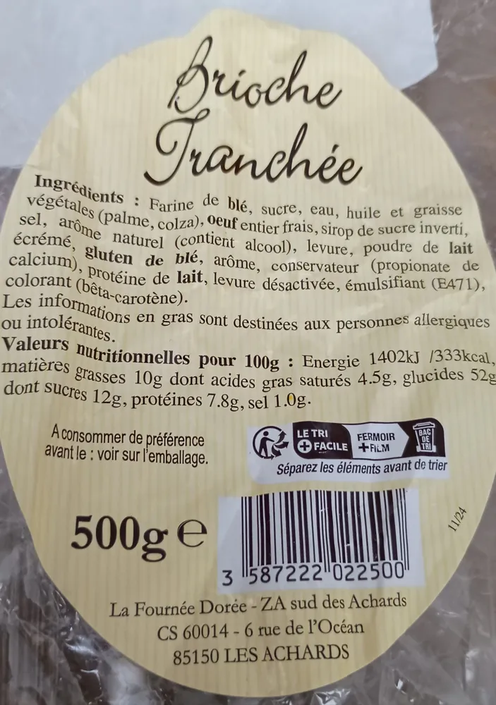 Brioche tranchée