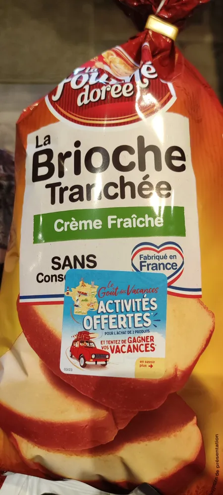 brioche tranchée crème fraîche