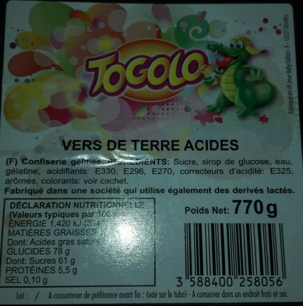 Vers de terre acides