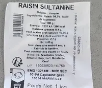 Raisin sultanine