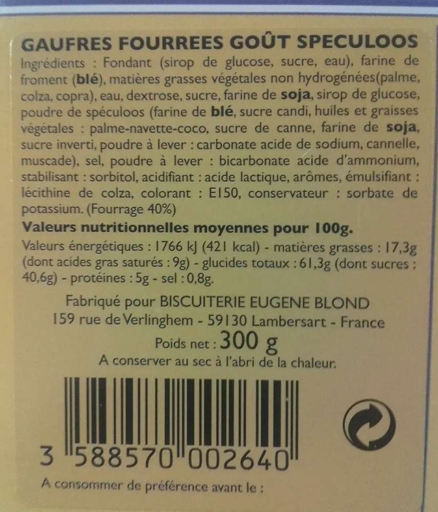Gaufres fourrées goût speculoos