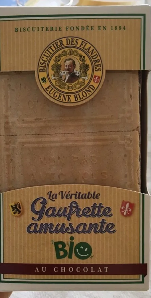 Gaufrette amusante bio au chocolat