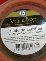 Salade de lentilles au magret de canard fumé