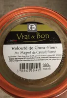 Velouté de chou fleur au magret de canard fumé