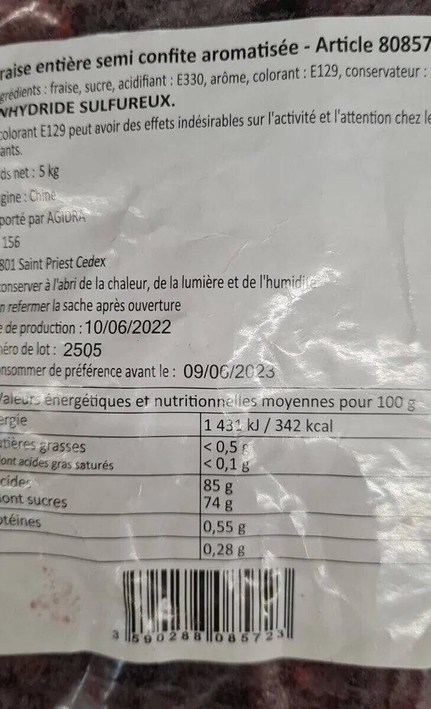 Fr deshy fraise aromatisée