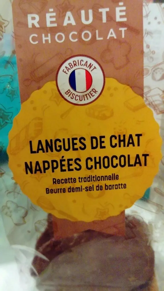 Langues de chat nappées chocolat