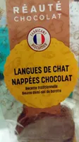 Langues de chat nappées chocolat